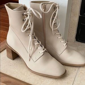 Miista Cream Heeled Boots